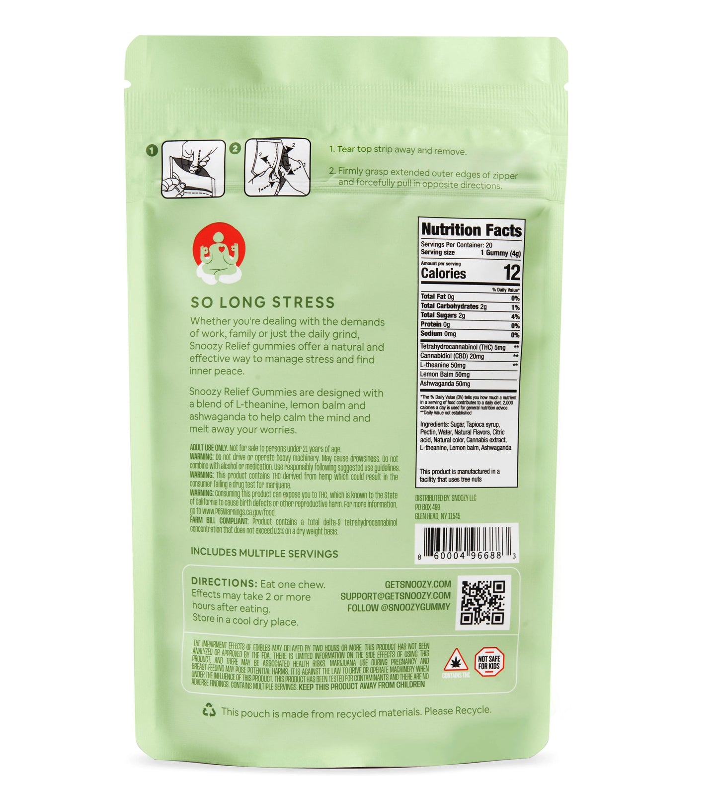 Stress Free Mind Gummy - 5mg D9, 20mg CBD